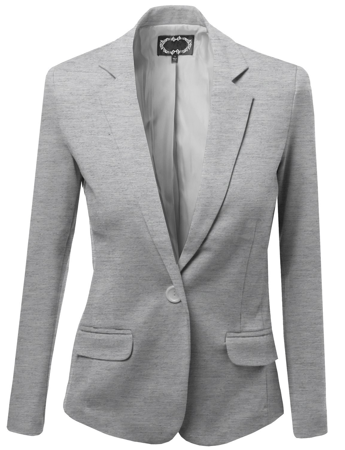 Awesome21 Women's Basic Solid Slim Fit One Button Blazers